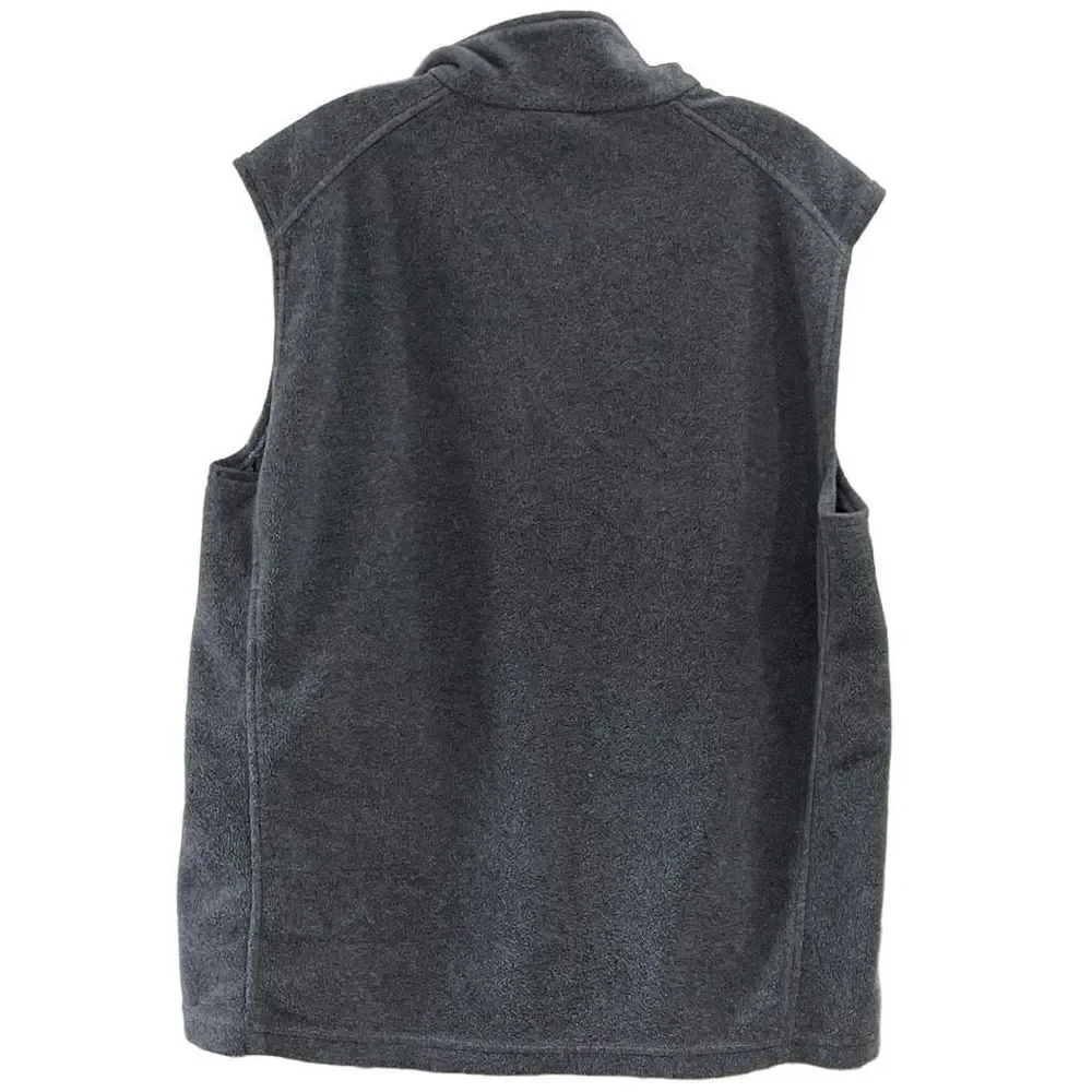 COLUMBIA Men's Outerwear Vest Fleece Sleeveless Full Zip In Gray Size Large